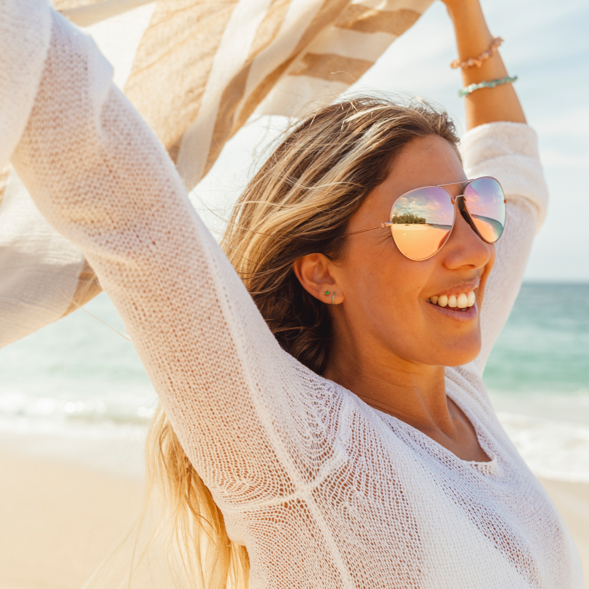Tangle Free Aviator - Peach Polarized